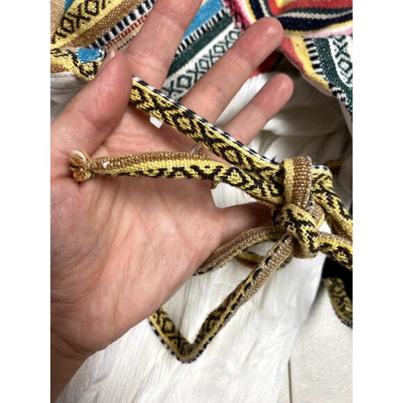 ELAN Tropical Halter Maxi Sundress Cover Up Boho Breeze Resort White Women's S - Picture 9 of 12